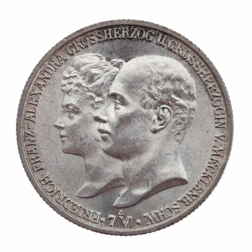 German States MECKLENBURG-SCHWERIN 2 Mark Friedrich Franz IV Wedding