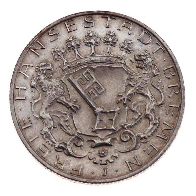 German States BREMEN 2 Mark 1904 J