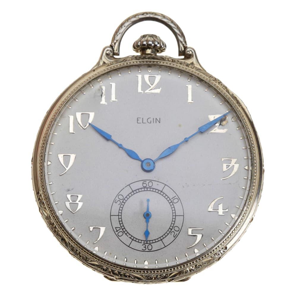 Lord Elgin 14k Gold 12s 21j Grade 450 Model 4 Openface Pendant Set Dress Pocket Watch