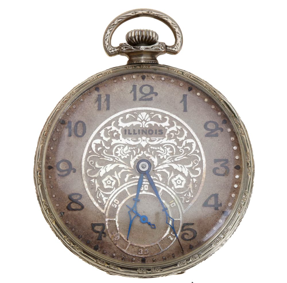 Illinois Autocrat Grade 525 12s 17j Openface Pendant Set Dress Pocket Watch