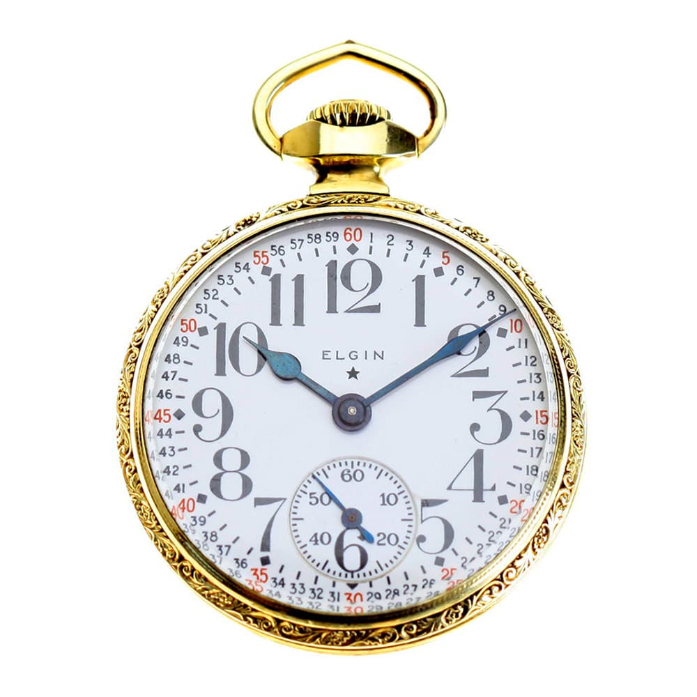 Elgin Father Time 16s 21j Railroad Grade 374 Model 15 Class 98 Pocket Watch