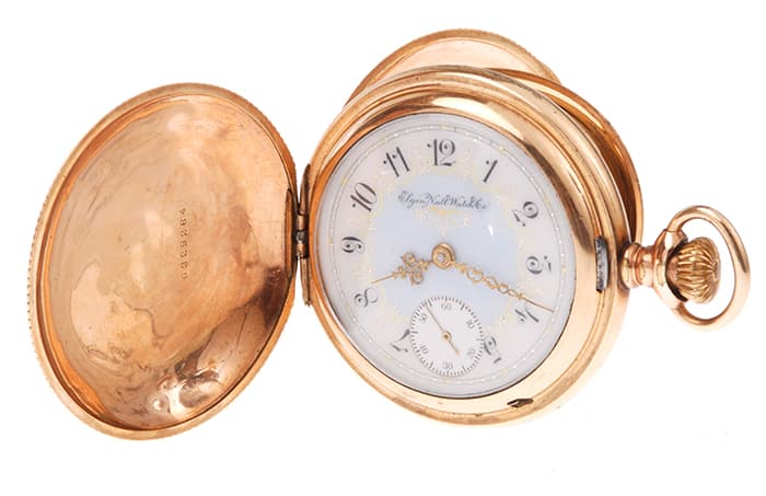 Elgin Fancy Dial 17J 18S Hunting Pocket Watch