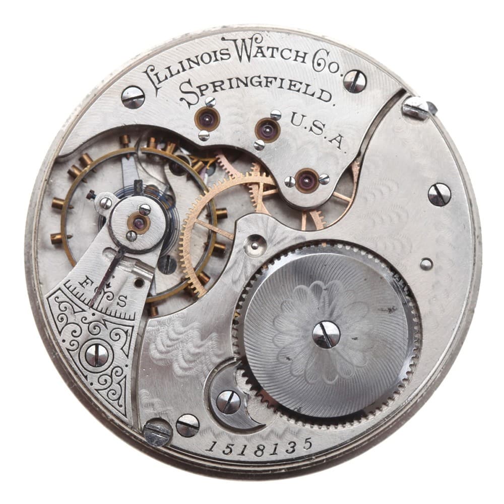 Illinois 16s 11j Grade 172 Hunting Lever Set Nickel Movement