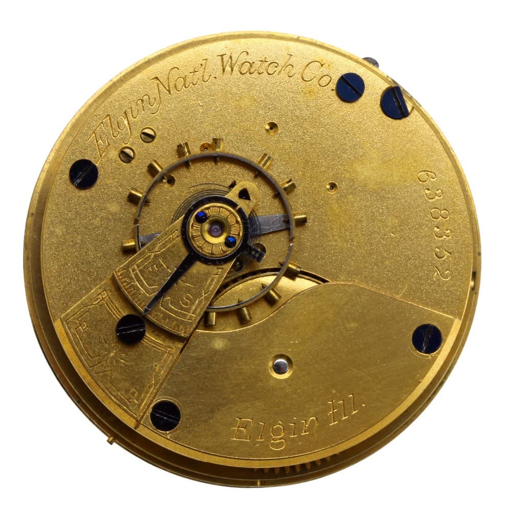 Elgin 18s 7j Grade 6 Hunting Lever Set Gilt Movement
