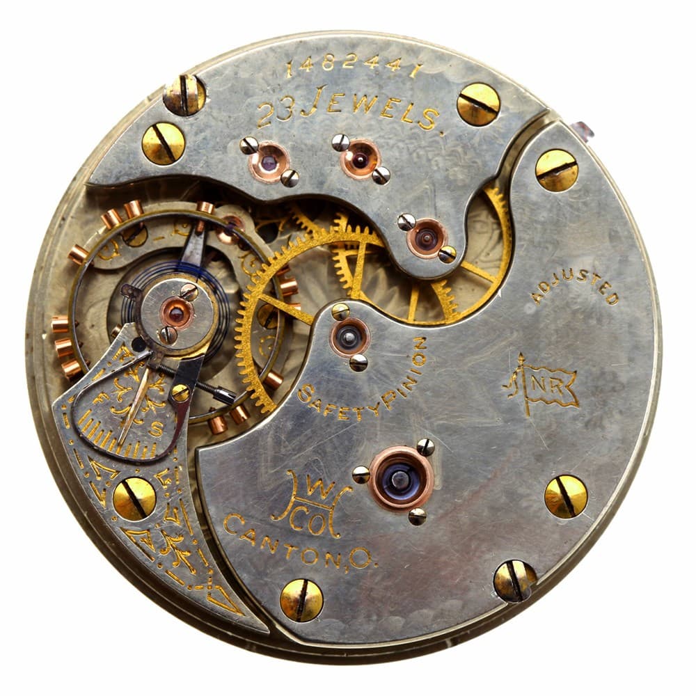 Hampden 16s 23j Grade 105 in flag Adjusted Hunting Lever Set Railroad Grade Nickel Movement