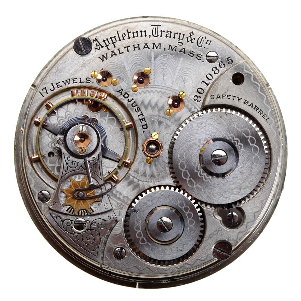 Waltham Appleton Trary 18s 17j Adjusted Openface Pendant Set Nickel Movement