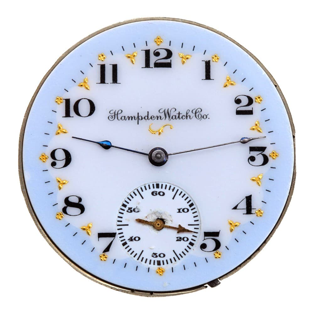 Hampden Fancy Dial Dueber Grand 12s 17j Adjusted Hunting Lever Set Nickel Movement