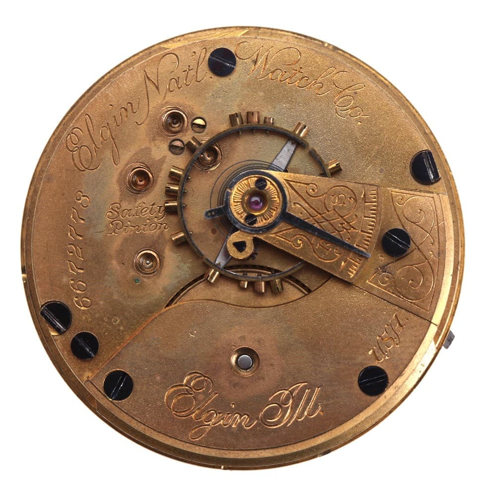 Elgin 18s 7j Grade 73 Openface Pendant Set Gilt Movement