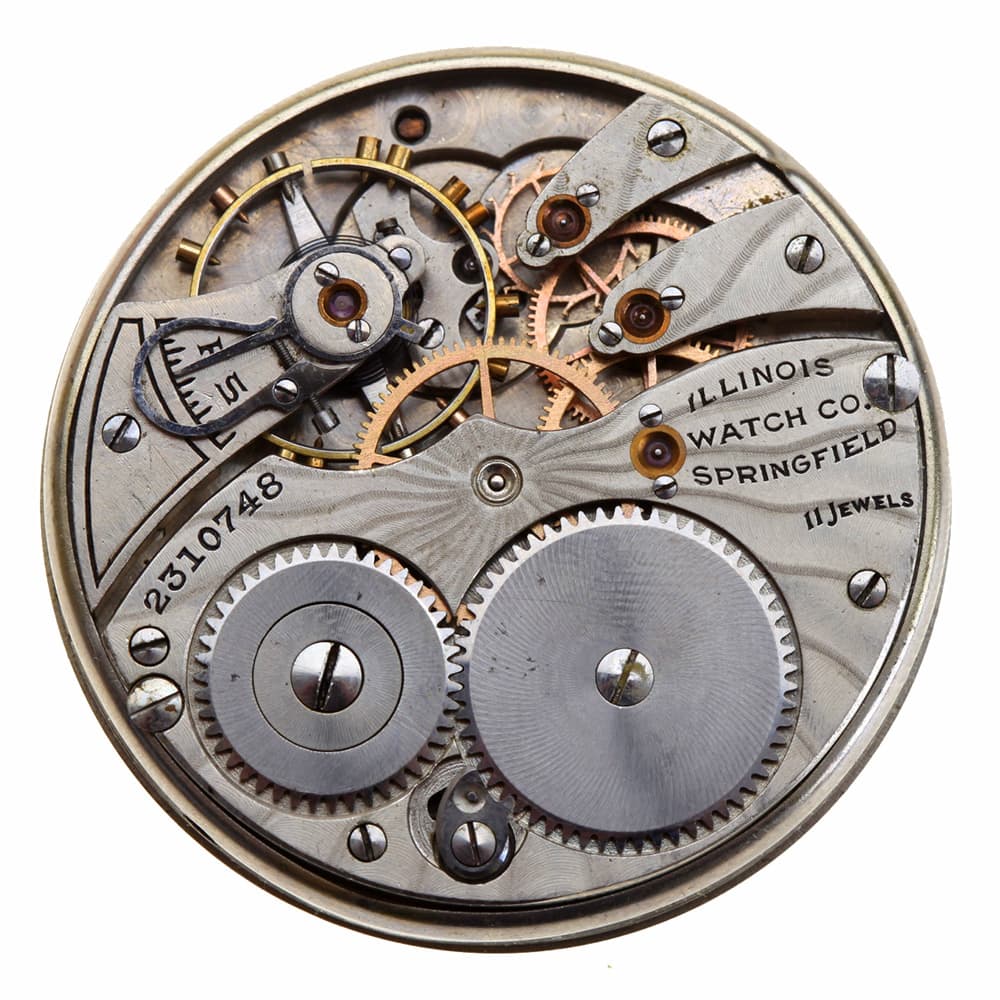 Illinois 12s 12j Grade 219 Openface Pendant Set Nickel Movement