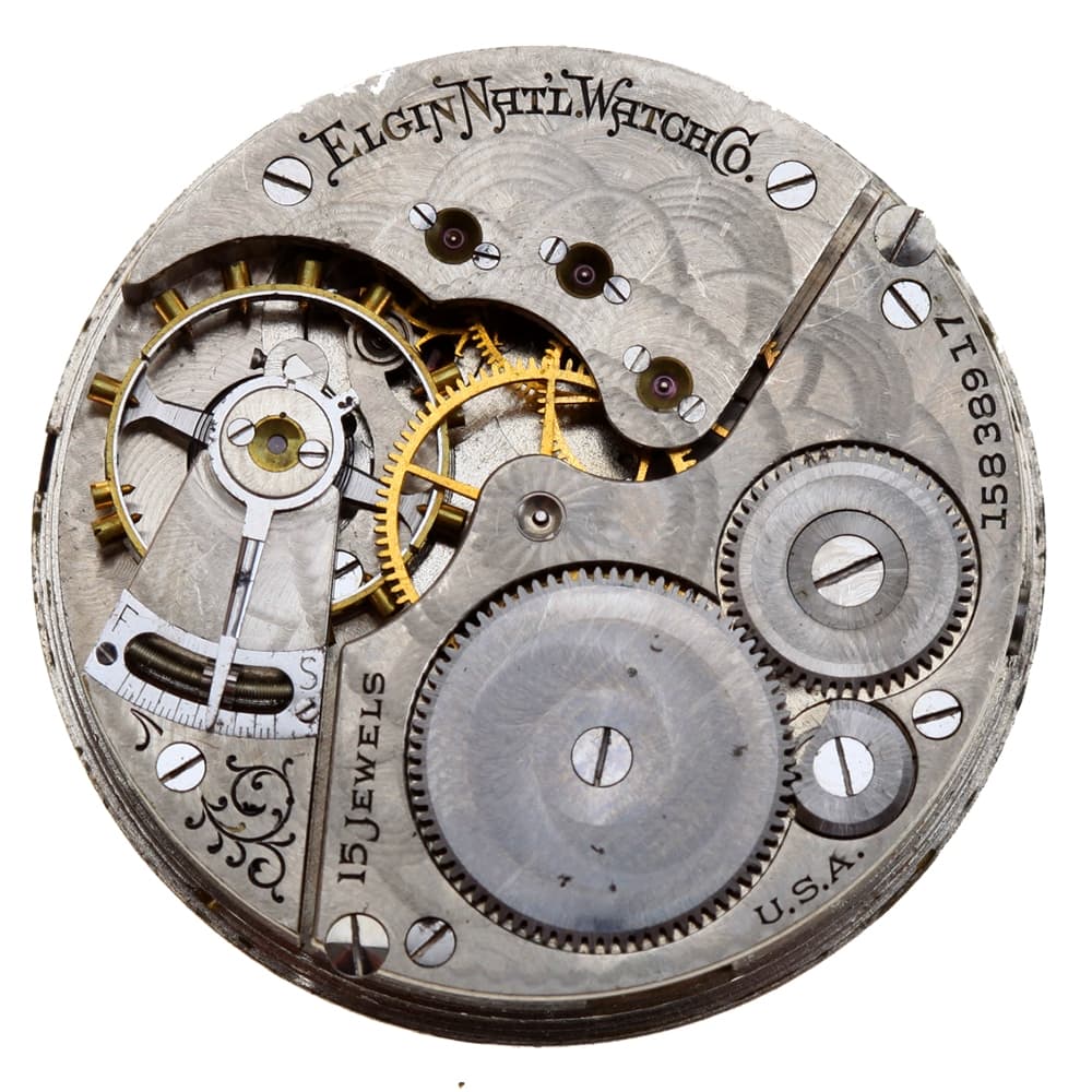 Elgin 16s 15j Grade 312 Model 6 Class 109 Hunting Pendant Set Nickel Movement