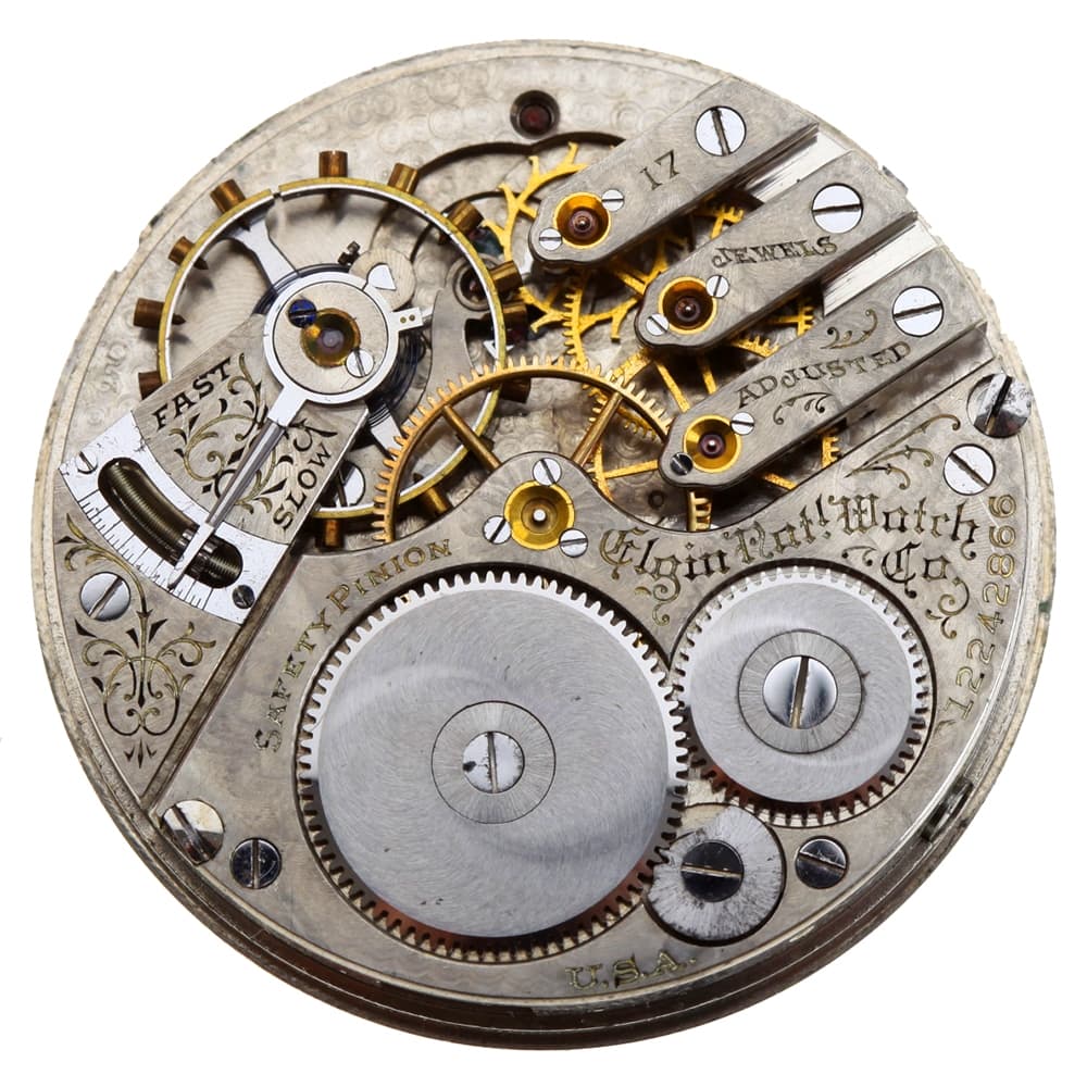 Elgin 16s 17j Grade 241 Model 6 Class 33 Hunting Pendant Set 3-finger Nickel Movement