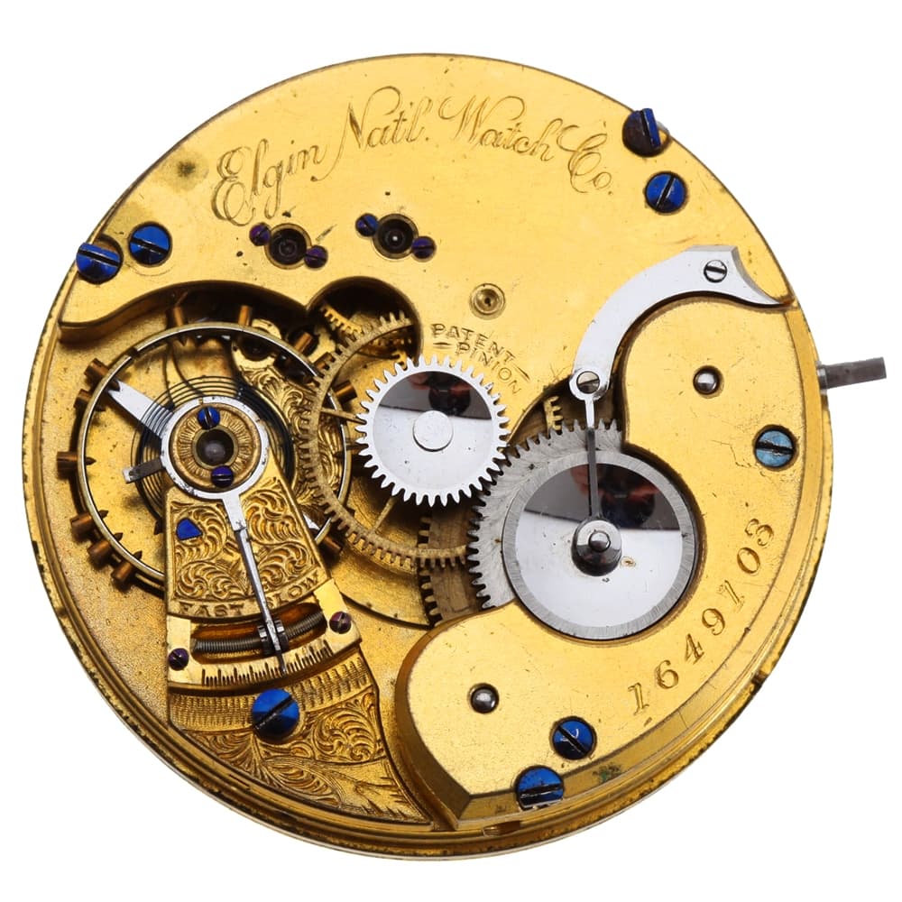 Elgin 16s 13j Grade 48 Model 1 Class 18 Convertible Lever Set Gilt Movement