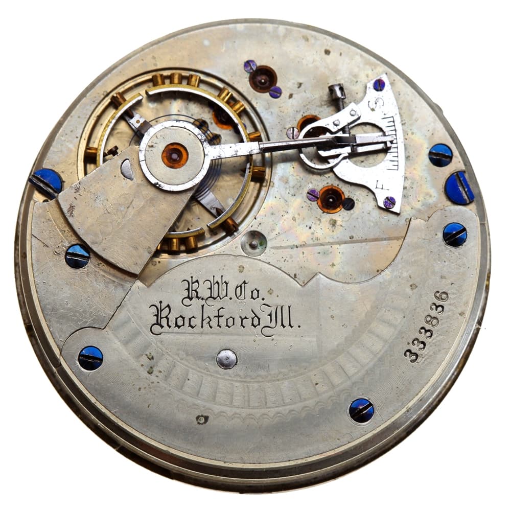 Rockford 18s 11j Grade 69 Model 8 Hunting Lever Set Nickel Movement