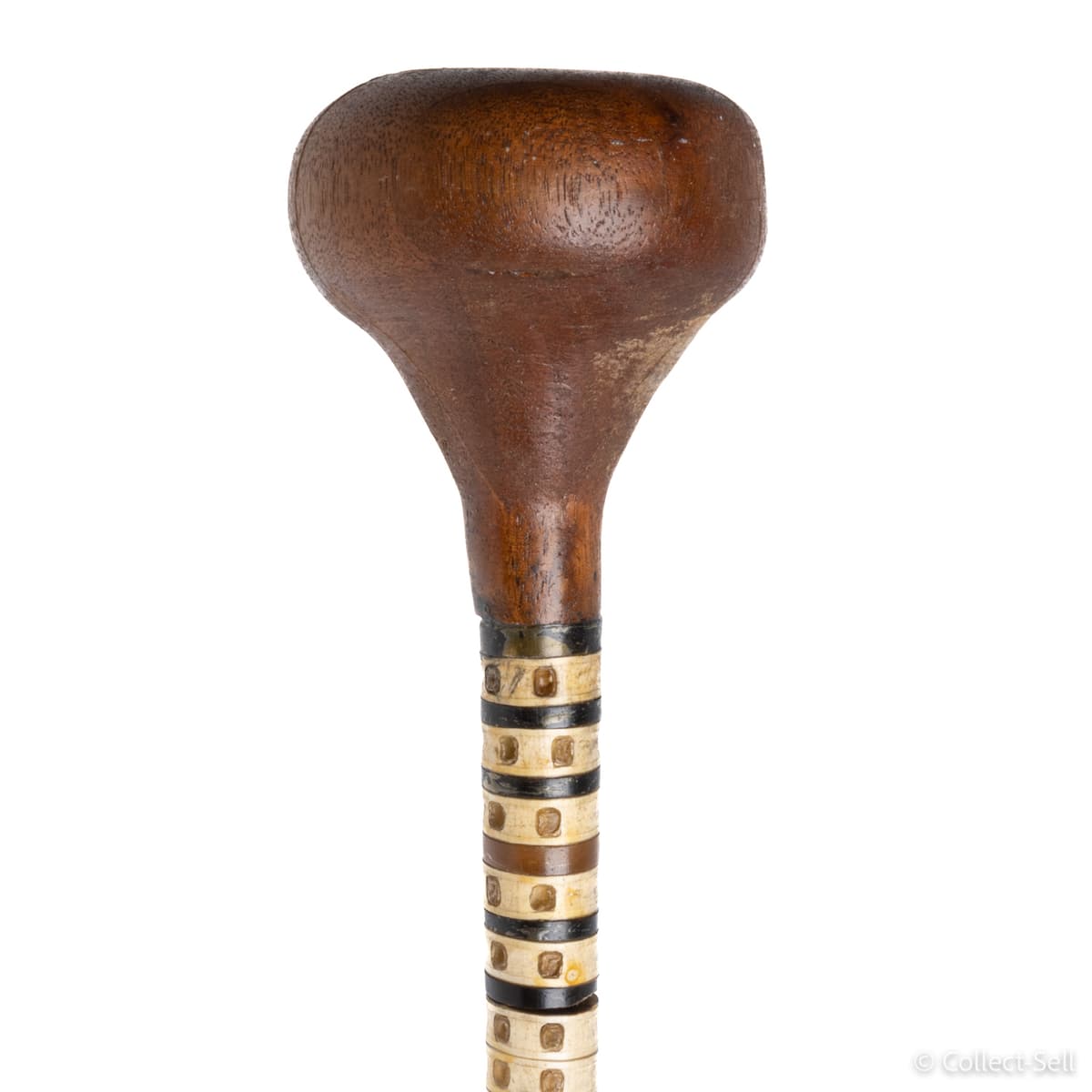 Antique Walking Stick Canne de cap Cap Hornier Shark Vertebrae Wood Pommel