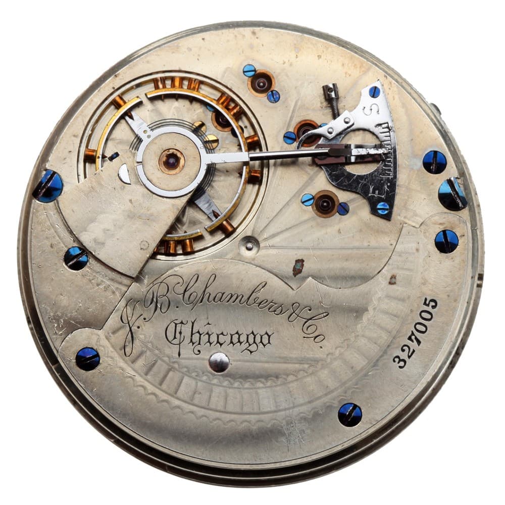 Rockford Private Label JB Chambers 18s 15j Grade 83 Hunting Lever Set Nickel Movement